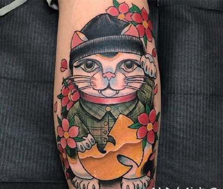 招财猫刺青 1招财进宝的小可爱招财猫纹身图案