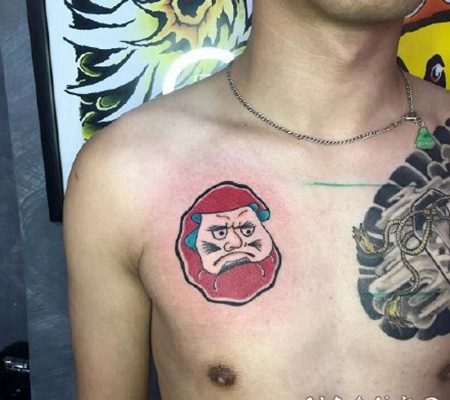 带来好运的1福财运达摩蛋纹身图片