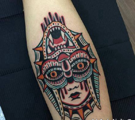 1漂亮的彩色oldschool复古纹身图案