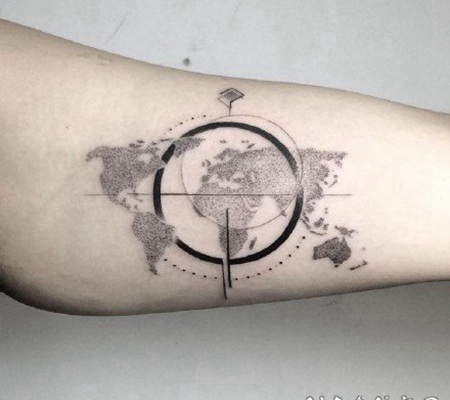 很好看的地图纹身图案分享