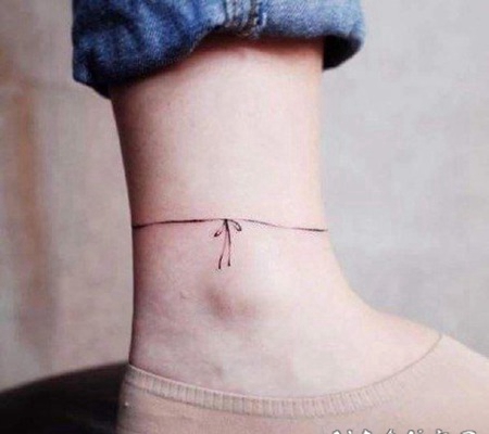 脚踝极简纹身 1脚踝处的小清新简单小纹身图片