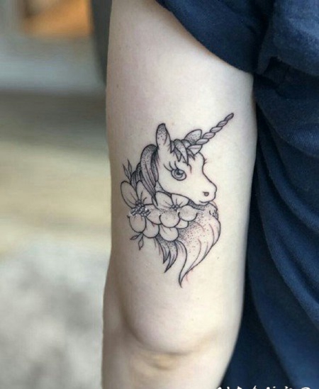 独角兽刺青 1独角兽的的纹身作品素材图片