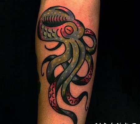 海洋动物海螺水母章鱼等old school动物纹身图片