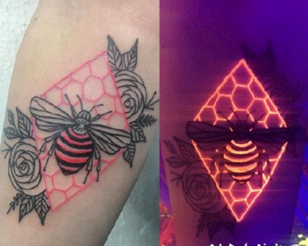 荧光纹身 荧光夜光纹身的对比效果图赏析