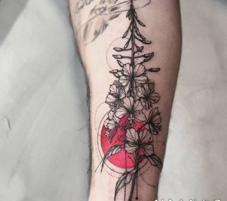 设计感很强的9组水彩花卉纹身图案