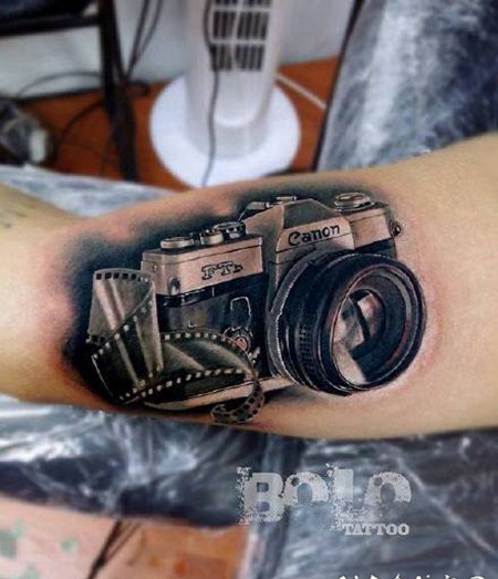 纹身相机图 关于摄影照相机的纹身图片