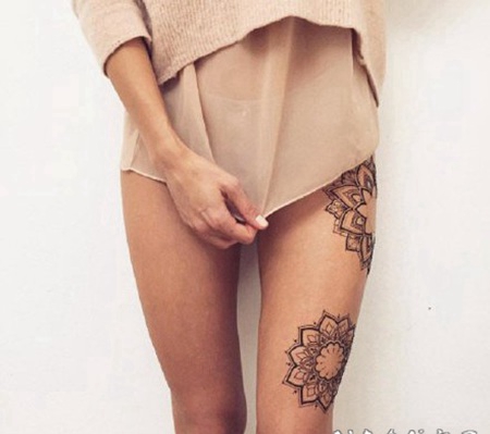 印度海娜手绘暂时性纹身作品图案