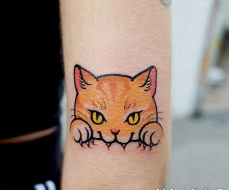 吸猫人士的最爱的小猫咪纹身图片
