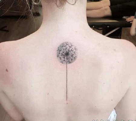飘扬唯美的蒲公英纹身图片