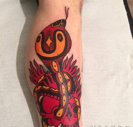 创意oldschool的彩色动物纹身图片