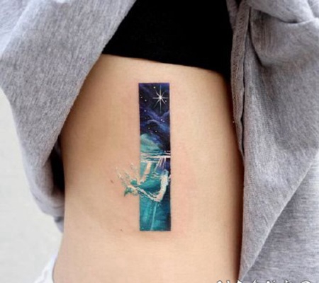 可爱的彩色女生小清新纹身图案