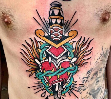 彩绘old school风格纹身图案赏析