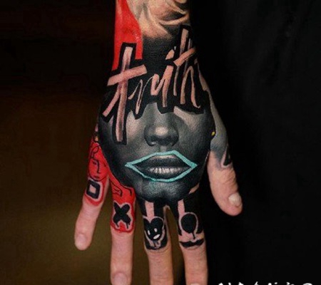 欧美炫彩人像写实纹身素材欣赏