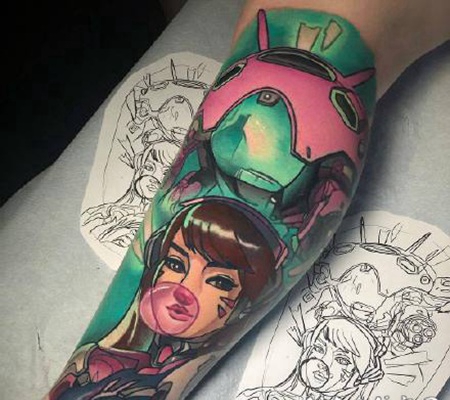 守望先锋英雄纹身--来自ins纹身师mikendazzoart作品