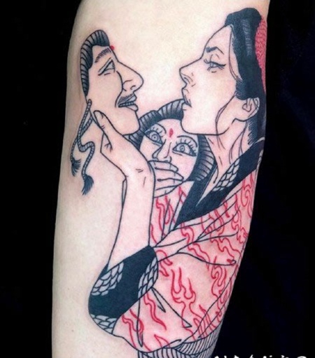 日式风格的女郎纹身 艺术家Silly Jane日式纹身作品