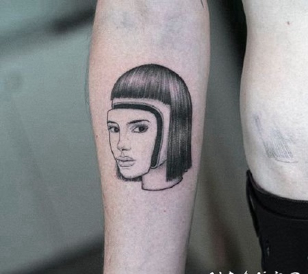 情侣，企鹅，插画风，暗黑纹身图案