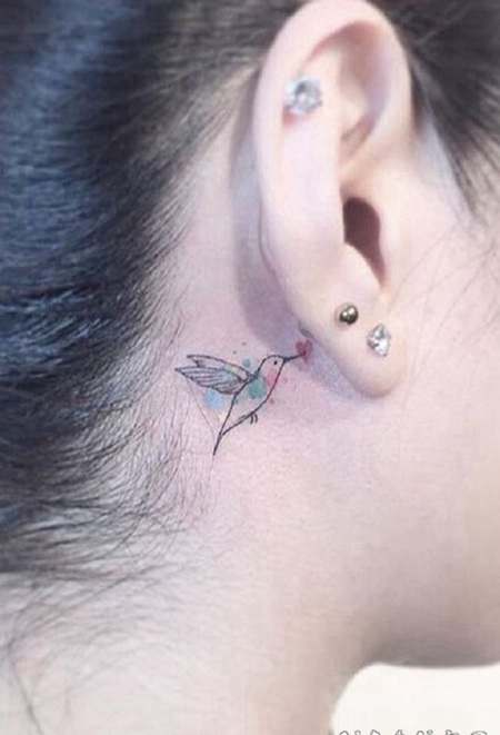 耳后的小可爱纹身纹身图案