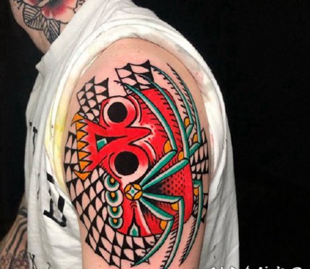 色彩丰富的old school纹身图案