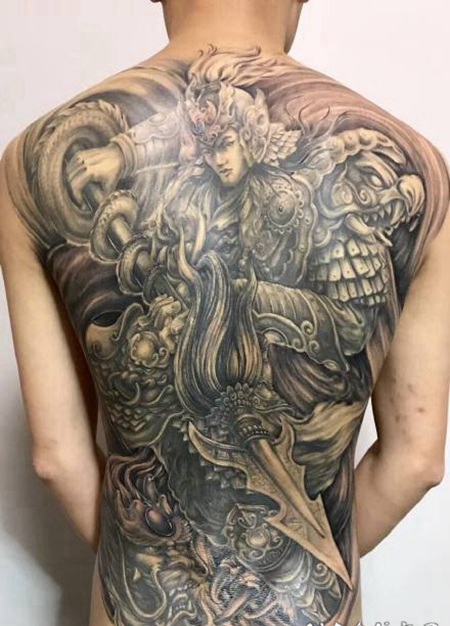 赵云纹身 满背手臂等常山赵子龙纹身图案