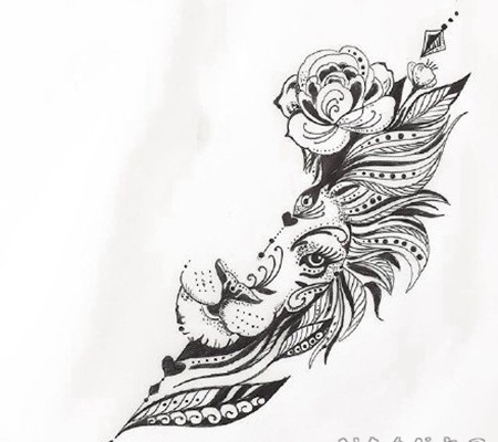 狮子座纹身 1适合十二生肖的狮子纹身图片