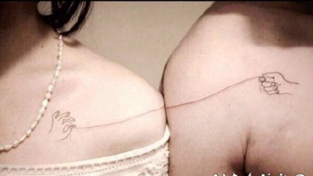 创意的2情侣成对小纹身图案