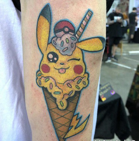 纹身比卡丘图 可爱的皮卡丘纹身作品图案