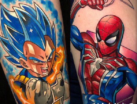 彩色绚丽的动漫人物纹身图案欣赏