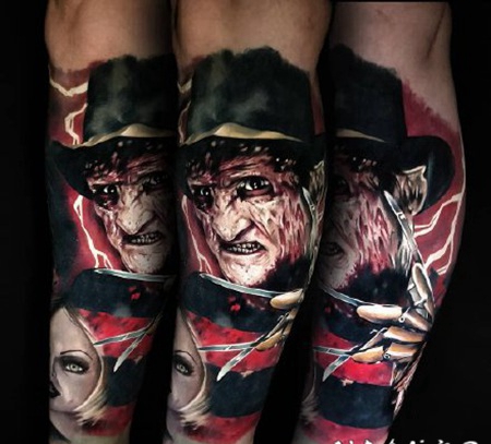 手臂写实纹身 欧美彩色逼真3d写实纹身图案