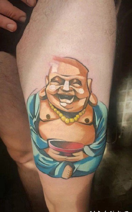 纹身弥勒佛 笑口常开的弥勒佛纹身图片