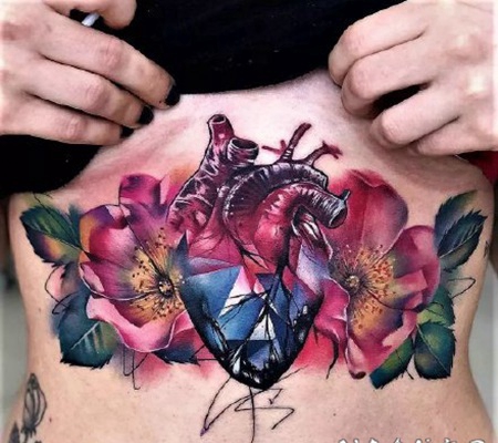 心脏纹身 2精美的心脏纹作品图案