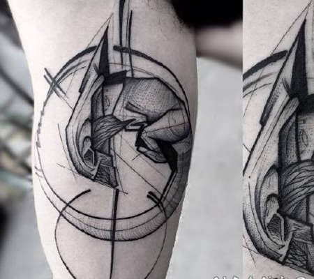 帅气的素描黑灰纹身图案参考