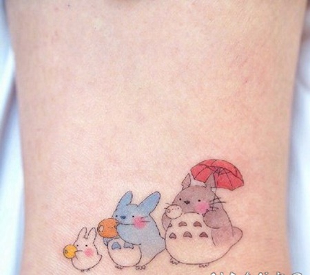 超可爱的卡通人物彩色小纹身图案欣赏