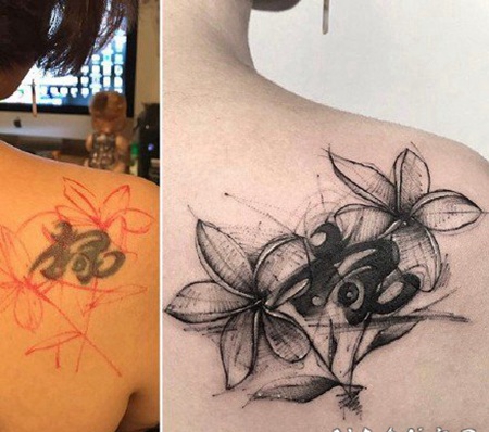 纹身遮盖修改 漂亮的失败纹身修改遮盖案例