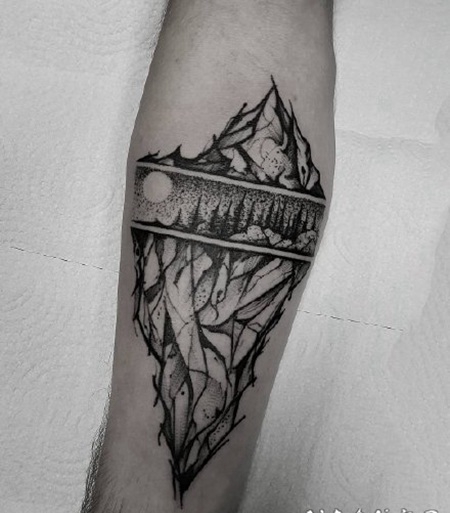 点线纹身 1超帅气的适合男生的黑灰点线纹身