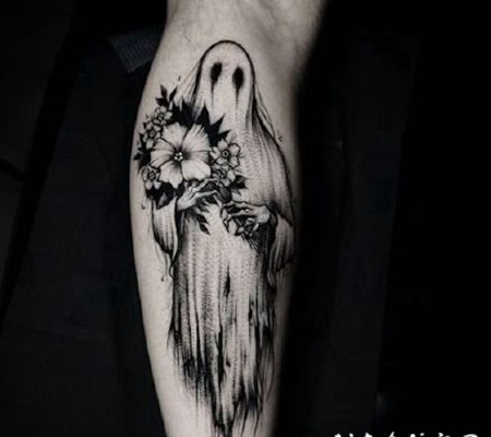 黑色的另类死神纹身图片