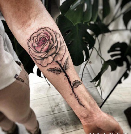 很帅气的点线设计纹身图案