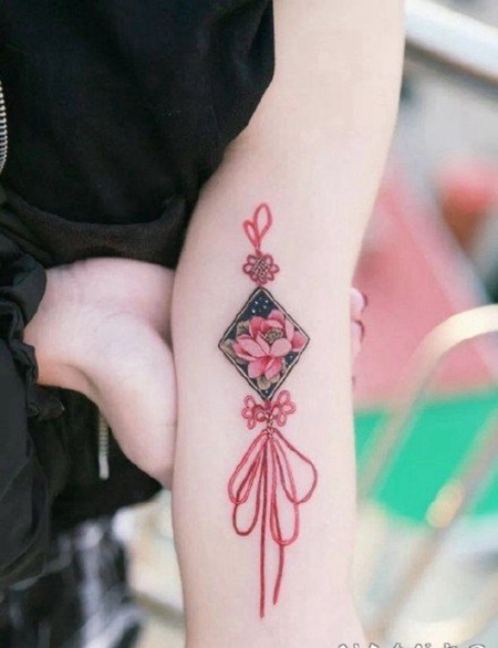 绳结纹身 中国风的小清新绳结纹身图片