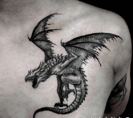 恶龙纹身 好看的西方恶龙纹身图案