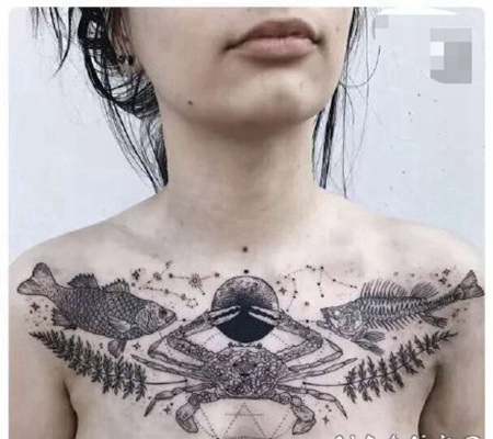 巨蟹座纹身 适合巨蟹座的螃蟹纹身图案作品