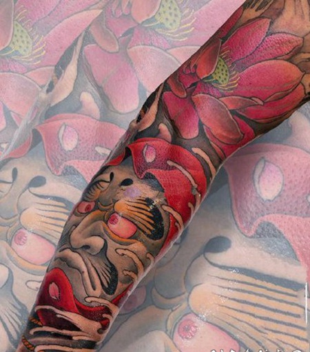 传统花臂纹身:1传统的花臂纹身作品图案