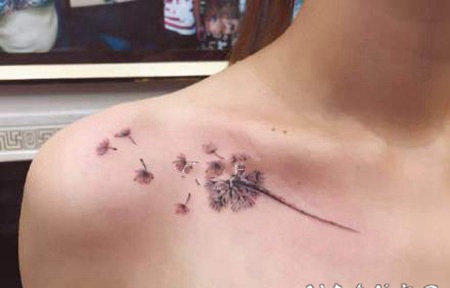蒲公英纹身：小清新的蒲公英纹身图案