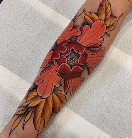 school风格的彩色可爱动物纹身图案