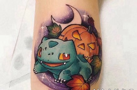 比卡丘的神奇宝贝卡通纹身图案