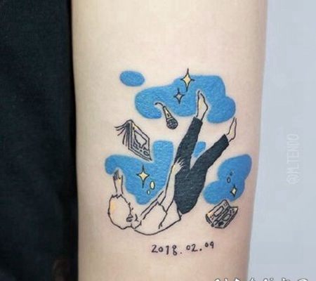 可爱的涂鸦水彩小纹身图片