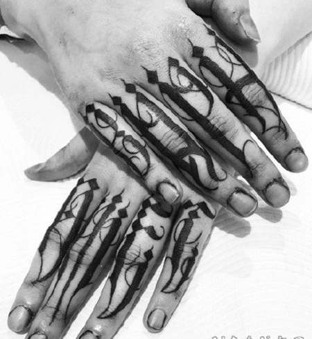 酷炫热门的奇卡诺花体字纹身图案