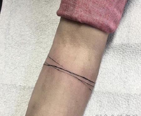 几何线条纹身 简单风格的极简线条纹身作品