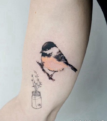 鸟纹身 很可爱的小清新小小鸟纹身图案