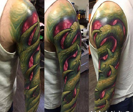 欧美逼真的立体写实纹身图案