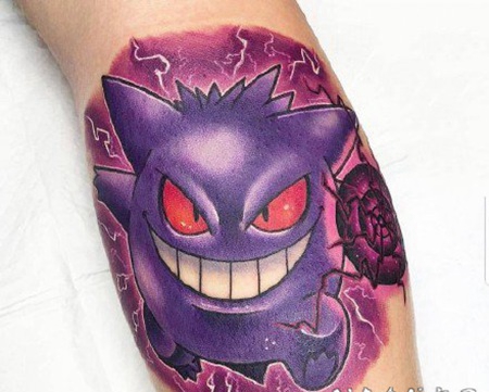 彩色的卡通宠物小精灵纹身图片