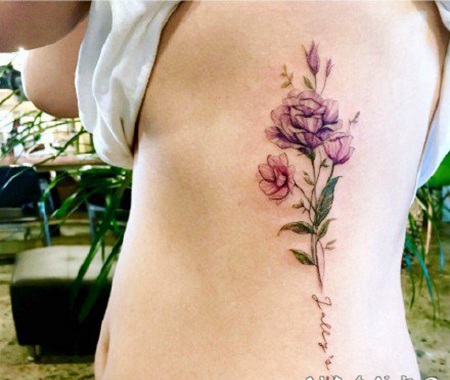小清新花卉纹身 女生的小清新花朵纹身图片